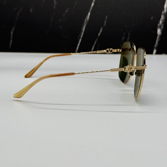 NEW VALENTINO VLS-171A GOLD GREEN SQUARE SUNGLASSES VALENTINO main image 4